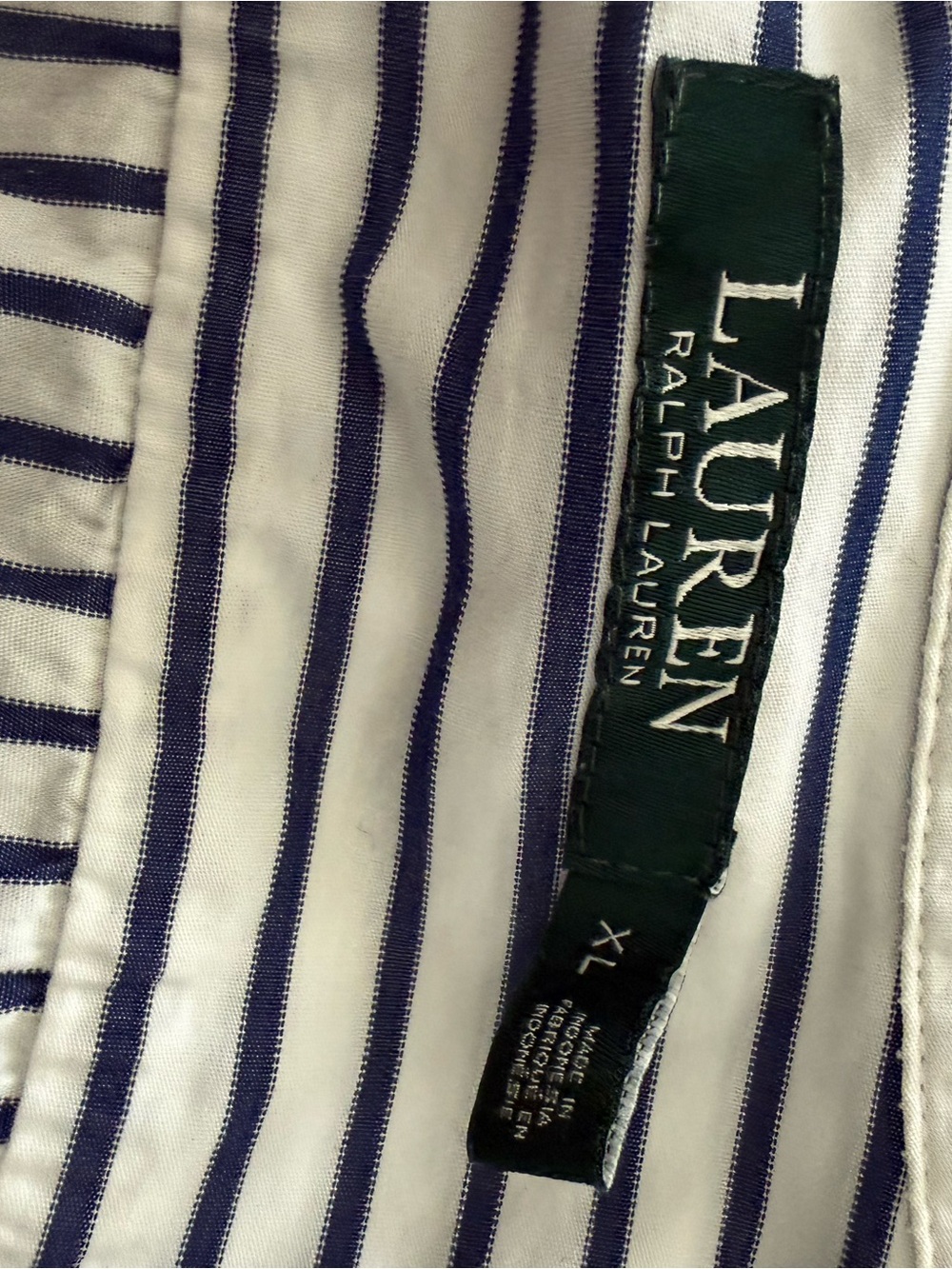 Ralph Lauren Striped Button-Up Cotton Shirt - Blue & White - Picture 4 of 5